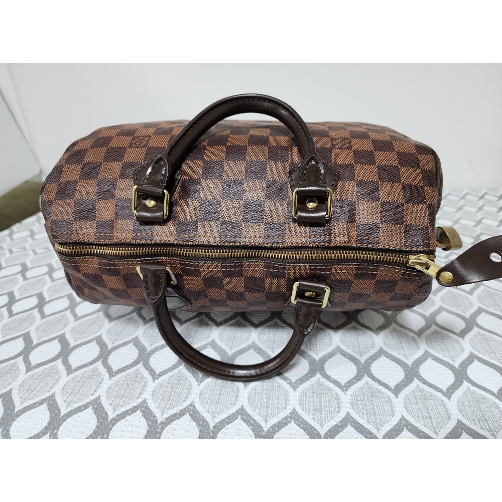 LOUIS VUITTON Damier Canvas Speedy 30 Bag Brown - Picture 8 of 14